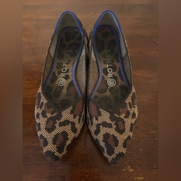 Rothy's Leopard Print Flats with Blue Trim - Picture 4 of 7